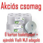   AKCIÓS CSOMAG 6 karton Eco Jumbo 19cm közületi toalettpapír +Ajándék Vialli MJ1 adagoló