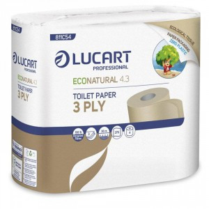 Lucart Econatural 4.3  3rétegű 270lapos toalettpapír 4 tekercs/csomag 14csomag/karton  811C54