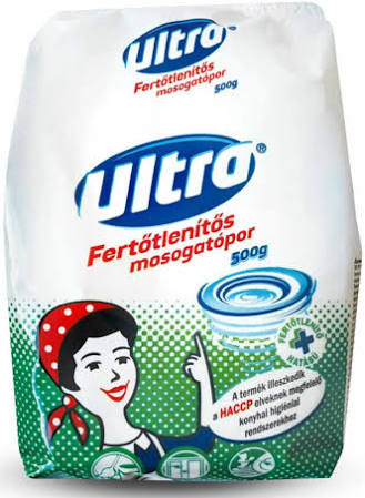 Ultra fertőtlenítő mosogatópor 500gr ADR UN3077 KÖRNYEZETRE VESZÉLYES SZILÁRD ANYAG, M.N.N., 9, PG I