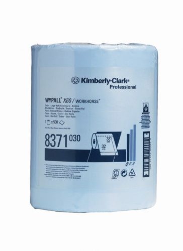 Kimberly Clark Wypall X60 tekercses törlő kék 31*38cm 500lap/tekercs KC-8371