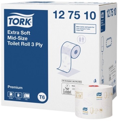TORK  Premium Extra Soft Mid-size WC papír, fehér, 3 rét, 70m (T6) 27tek/# SCA-127510