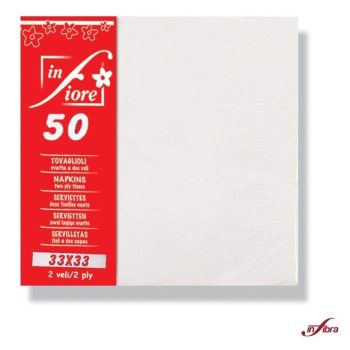 Infibra fehér szalvéta 33cm x 33cm, 2 rétegű
