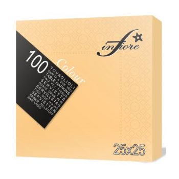   Infibra koktél szalvéta 25x25cm pezsgő 2 r. 100db/cs, 30cs/karton