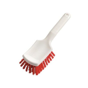   Kézi súrolókefe rövid nyéllel erős szőrrel piros  (HAUG-88201)