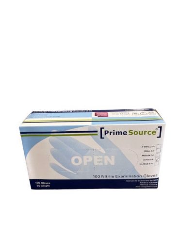 Prime Source púdermentes kék nitril egyszerhasználatos kesztyű (Méret:XL) 100db/doboz 57110356