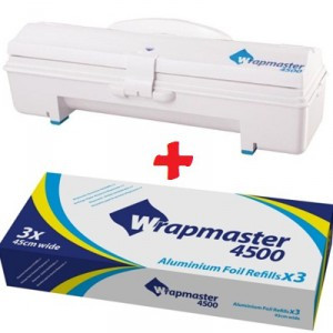 AKCIÓS Wrapmaster Szett "F"széria  Alu fólia 45cm széles 3*150m/tekercs + ajándék adagoló