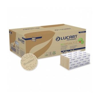   Lucart Econatural V2 havanna barna színű 2 rétegű hajtogatott kéztörlő papír 20*190 lap/karton 863044