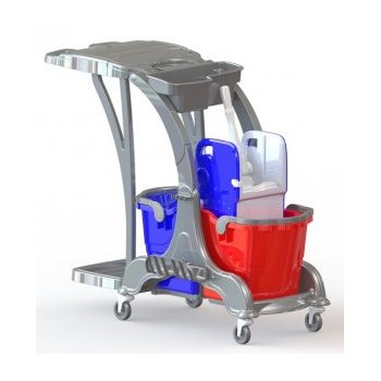   Takarítókocsi műa.vázzal 2*25l vödörrel Hercules préssel ,zsák - és eszköztartóval HCK717