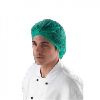 PP csíkban összehúzott hajháló, zöld 100db/csomag