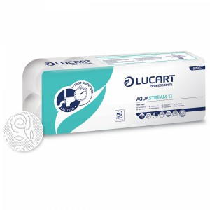 Lucart Aquastream 10  2 rétegű kistekercses toalettpapír 120 tekercs/karton  811B67