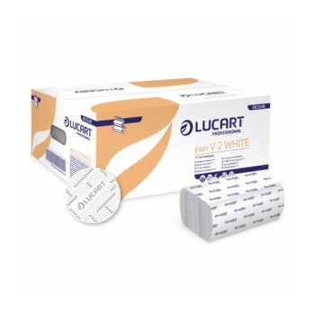   Lucart Easy V2 fehér színű 2 rétegű hajtogatott kéztörlő papír 20*190 lap/karton  863048