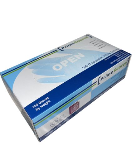 Prime Source púdermentes kék nitril egyszerhasználatos kesztyű (Méret:M) 100db/doboz 57110354