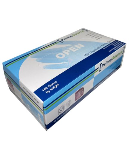 Prime Source púdermentes kék nitril egyszerhasználatos kesztyű (Méret:S) 100db/doboz 57110353