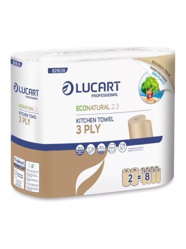 Lucart Econatural 2.3 Háztartási 3 rétegű tekercses kéztörlő 24 tekercs/karton  821639