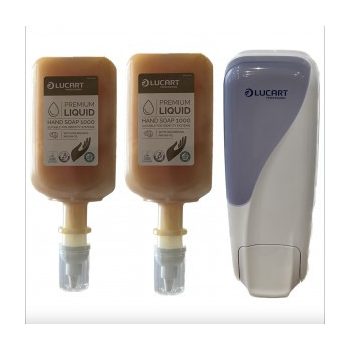   Akciós Csomag 2db Lucart Identity 1000 Prémium folyékony szappan+1db fehér adagoló