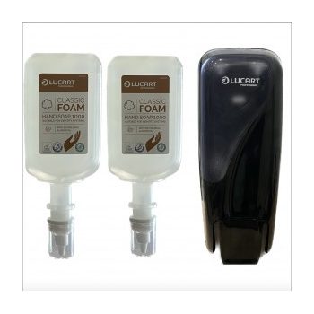   Akciós Csomag 2db Lucart Identity 1000 Classic habszappan+1db fekete adagoló