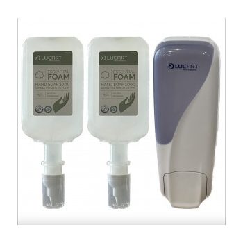   Akciós Csomag 2db Lucart Identity 1000 Essential habszappan+1db fehér adagoló