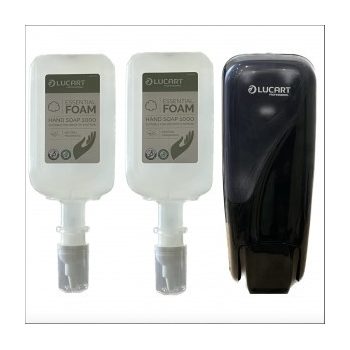   Akciós Csomag 2db Lucart Identity 1000 Essential habszappan+1db fekete adagoló